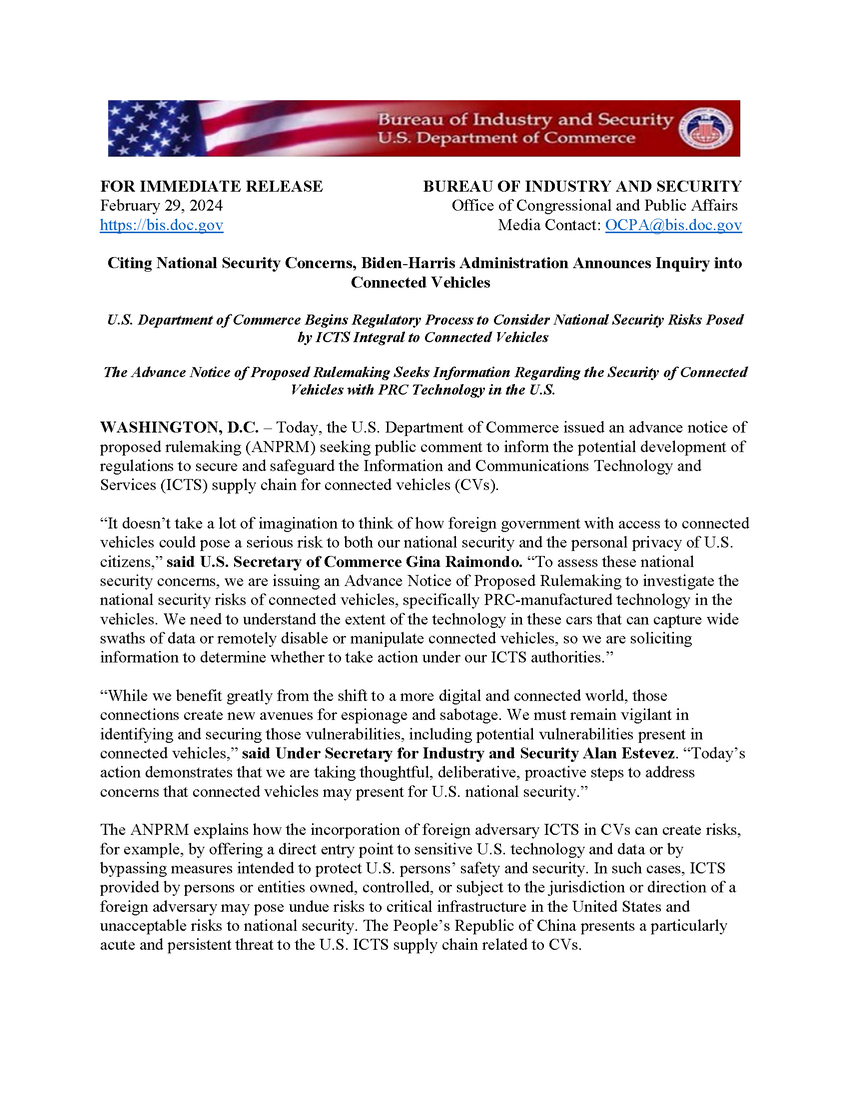 扯上“国家安全”,竞争不过就打压?拜登竟称要对中国汽车采取“前所未有行动”,外交部对此严厉谴责 扯上“国家安全”,竞争不过就打压?拜登竟称要对中国汽车采取“前所未有行动”,外交部对此严厉谴责