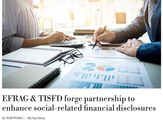 EFRAG与TISFD建立合作关系,以增强与社会相关的财务信息披露 EFRAG与TISFD建立合作关系,以增强与社会相关的财务信息披露