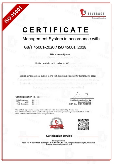 ISO45001Certification Template