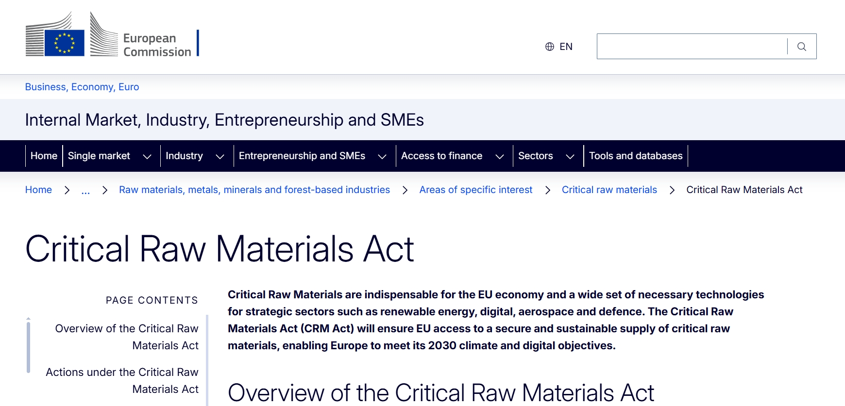 欧盟《关键原材料法案》配套实施法案草案发布:中国企业如何应对? 欧盟《关键原材料法案》配套实施法案草案发布:中国企业如何应对?